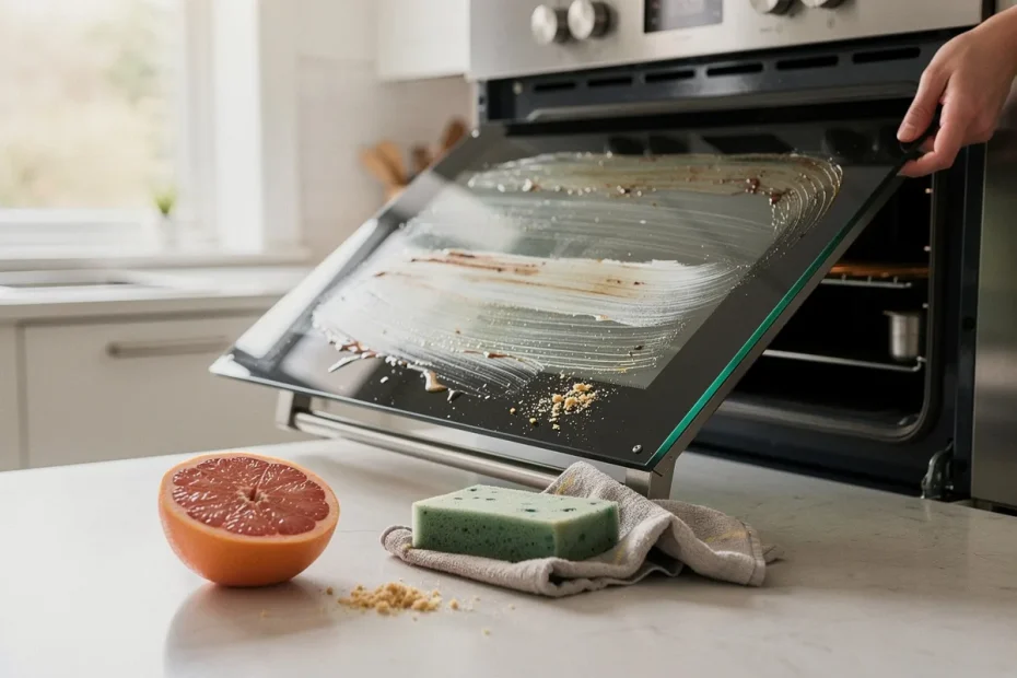 Waarom half pompelmoes over het ovenglas wrijven zo’n geniale schoonmaak-hack is